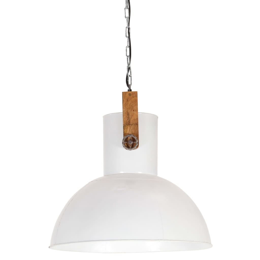 Hanglamp industrieel rond 25 W E27 52 cm mangohout grijs