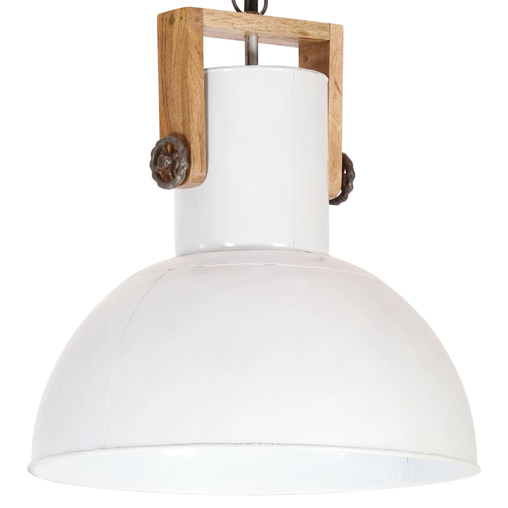 Hanglamp industrieel rond 25 W E27 52 cm mangohout grijs