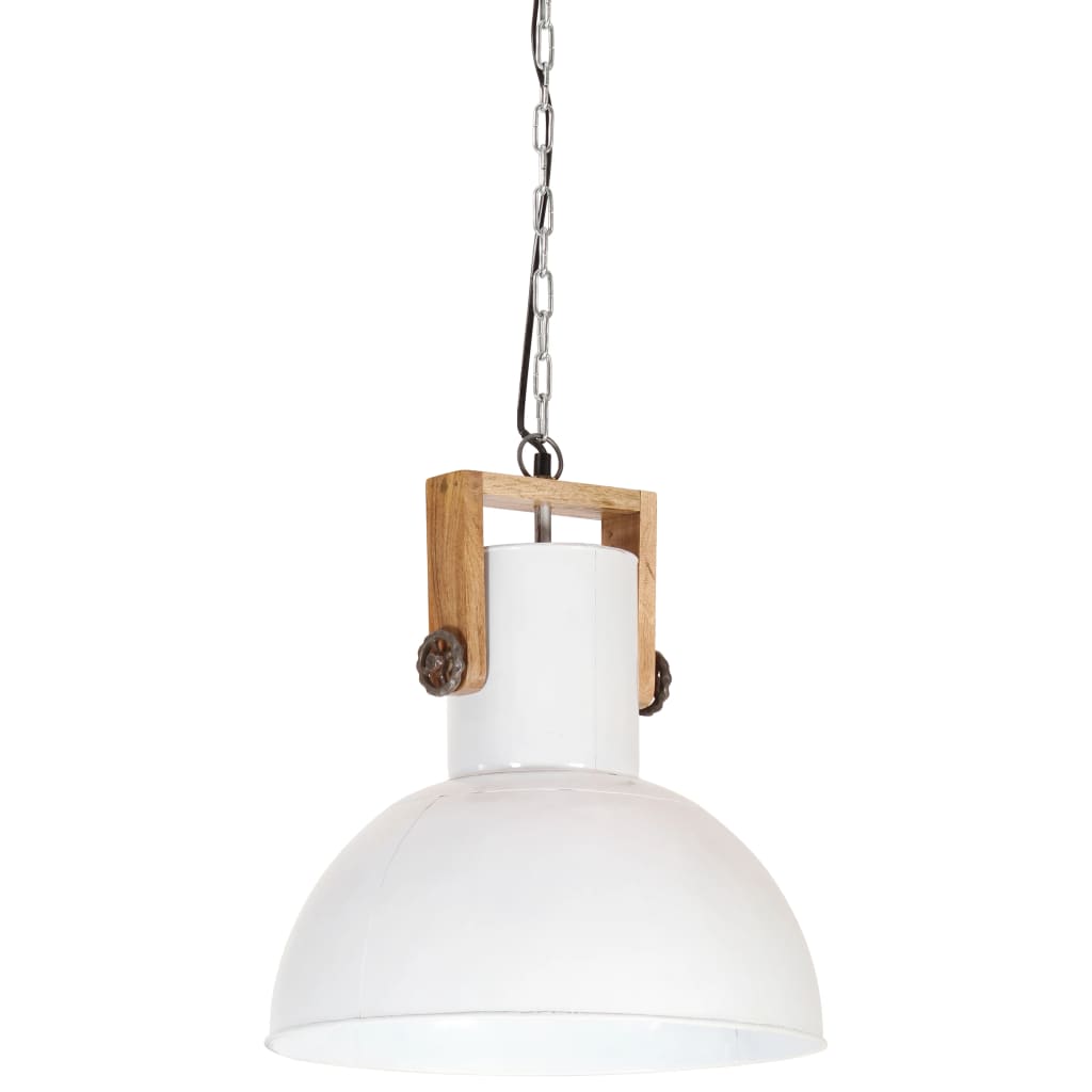 Hanglamp industrieel rond 25 W E27 52 cm mangohout grijs