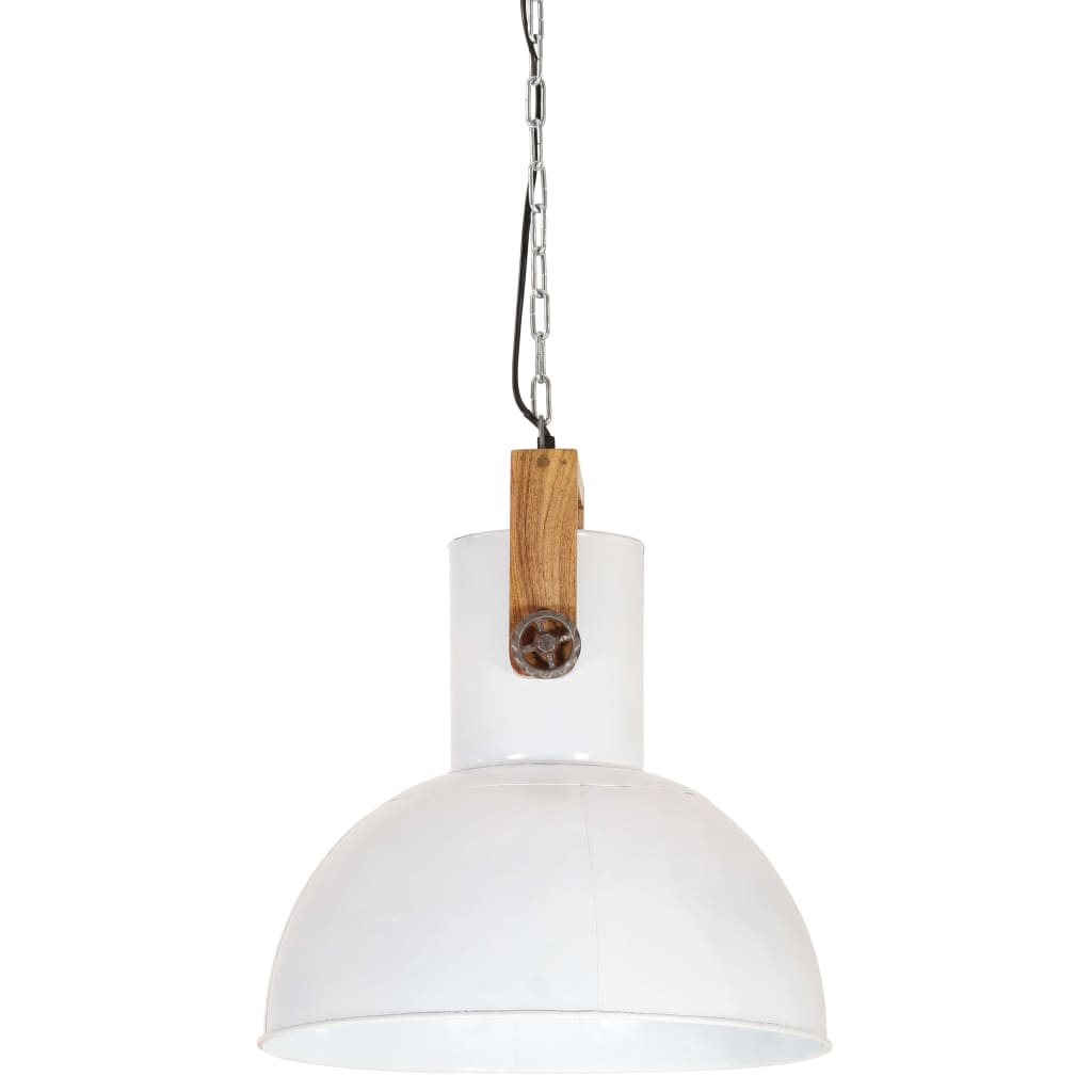 Hanglamp industrieel rond 25 W E27 52 cm mangohout grijs