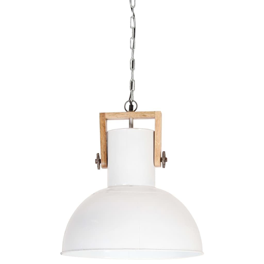 Hanglamp industrieel rond 25 W E27 52 cm mangohout grijs