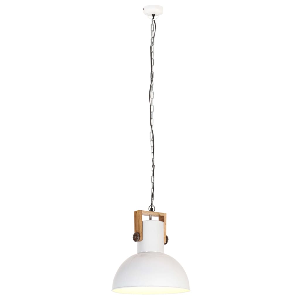 Hanglamp industrieel rond 25 W E27 52 cm mangohout grijs