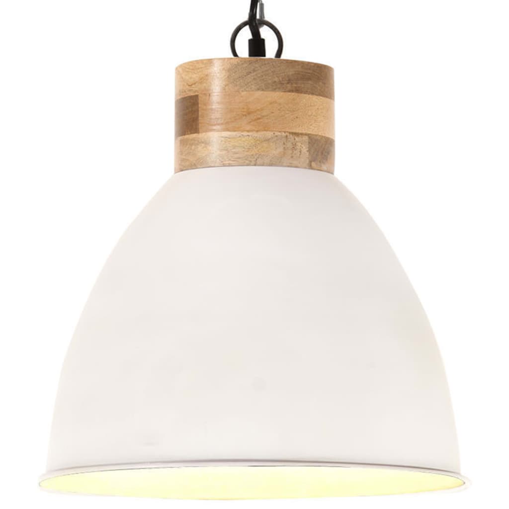 Hanglamp industrieel E27 35 cm ijzer en massief hout grijs