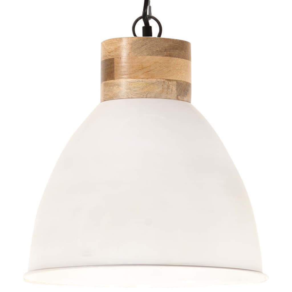 Hanglamp industrieel E27 35 cm ijzer en massief hout grijs