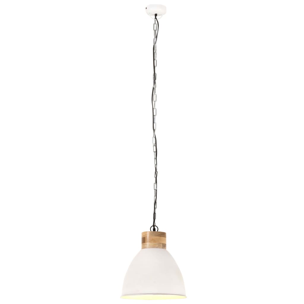 Hanglamp industrieel E27 35 cm ijzer en massief hout grijs