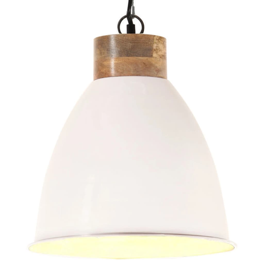 Hanglamp industrieel E27 35 cm ijzer en massief hout grijs