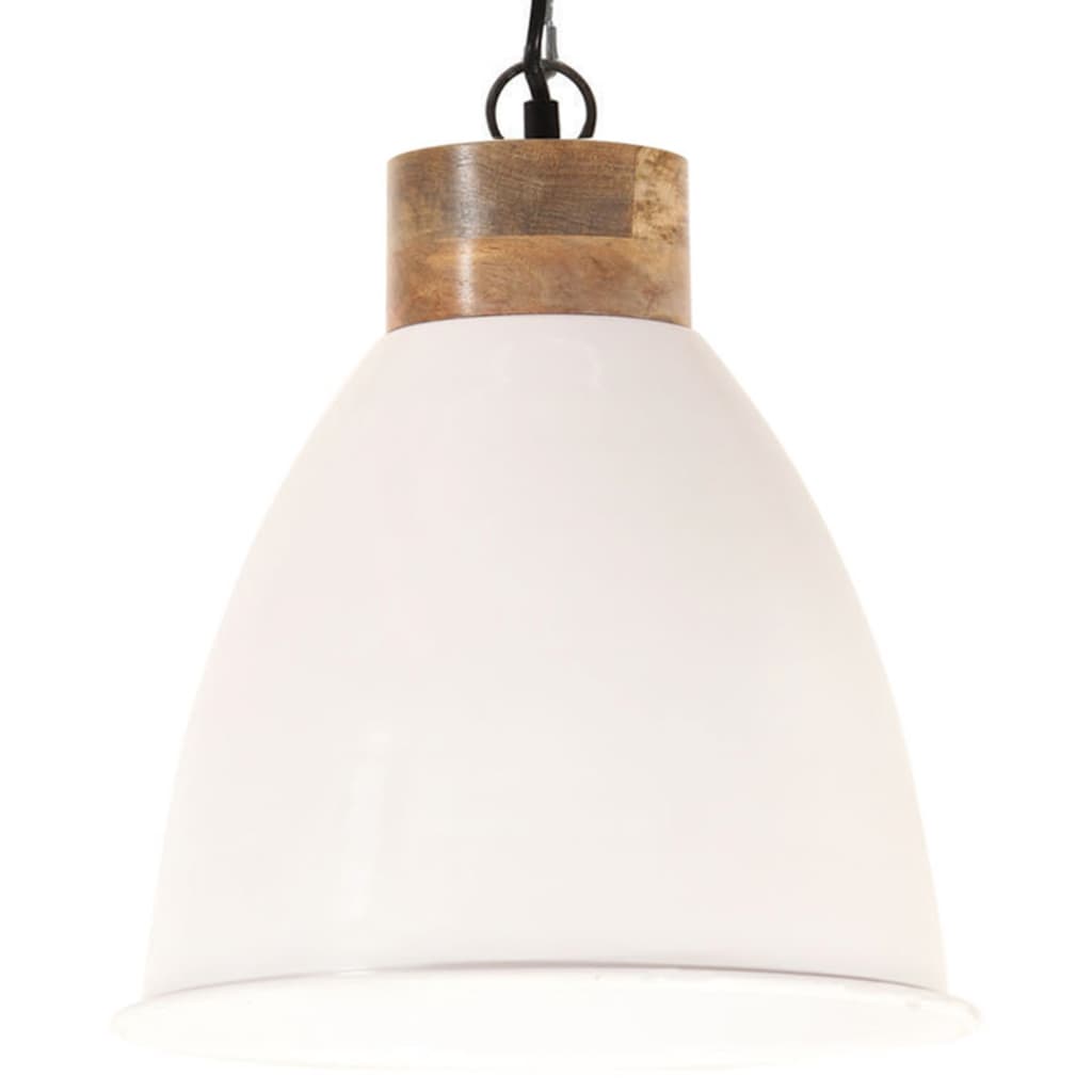 Hanglamp industrieel E27 35 cm ijzer en massief hout grijs