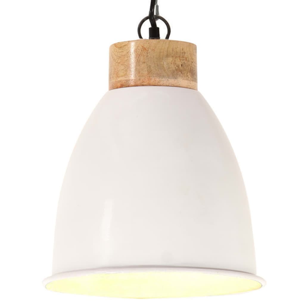 Hanglamp industrieel E27 35 cm ijzer en massief hout grijs