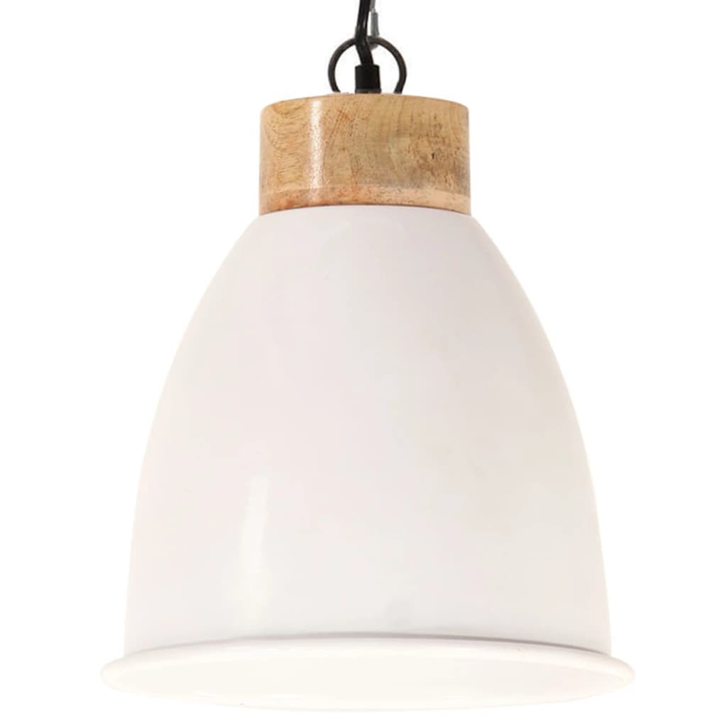 Hanglamp industrieel E27 35 cm ijzer en massief hout grijs