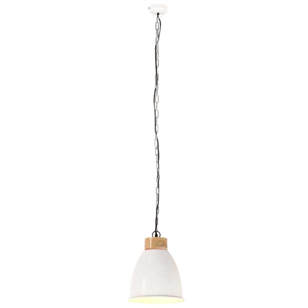 Hanglamp industrieel E27 35 cm ijzer en massief hout grijs