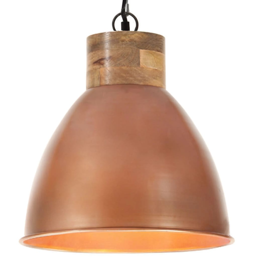 Hanglamp industrieel E27 35 cm ijzer en massief hout