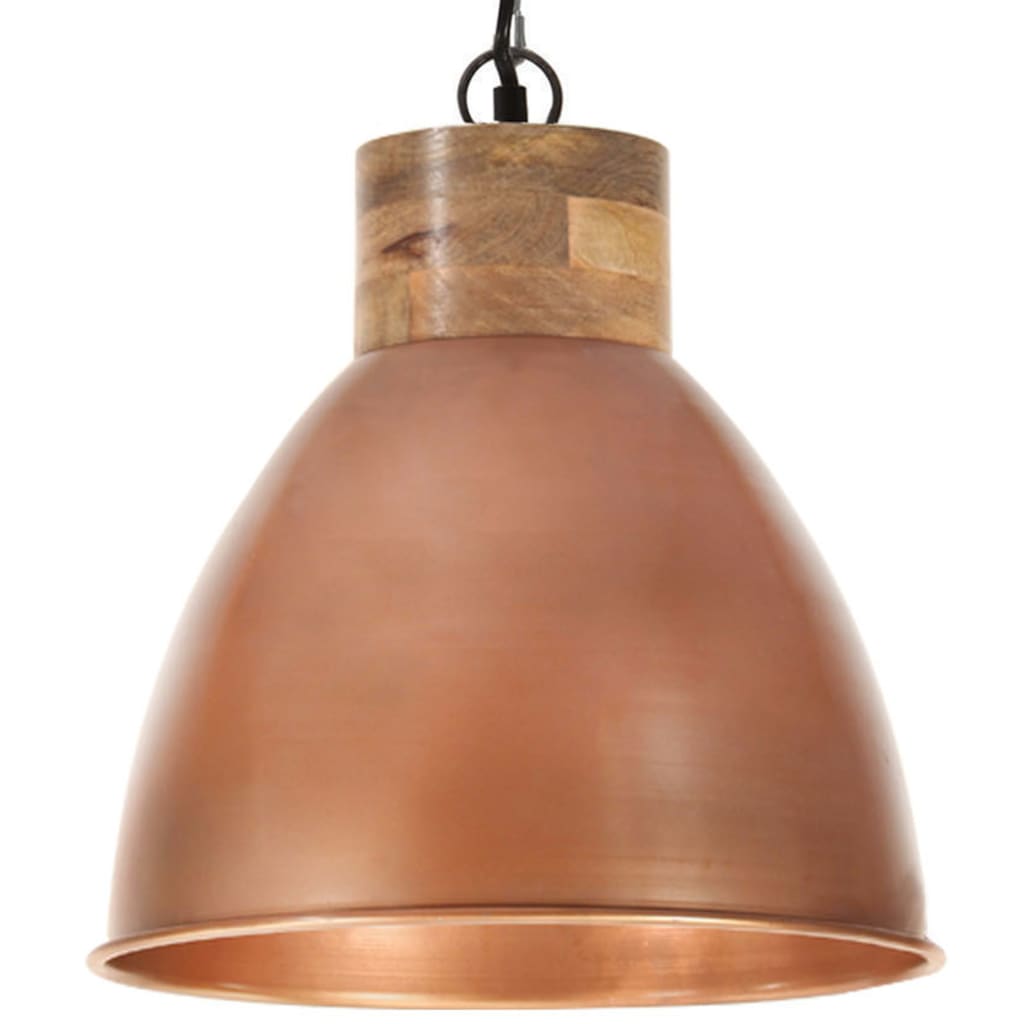 Hanglamp industrieel E27 35 cm ijzer en massief hout