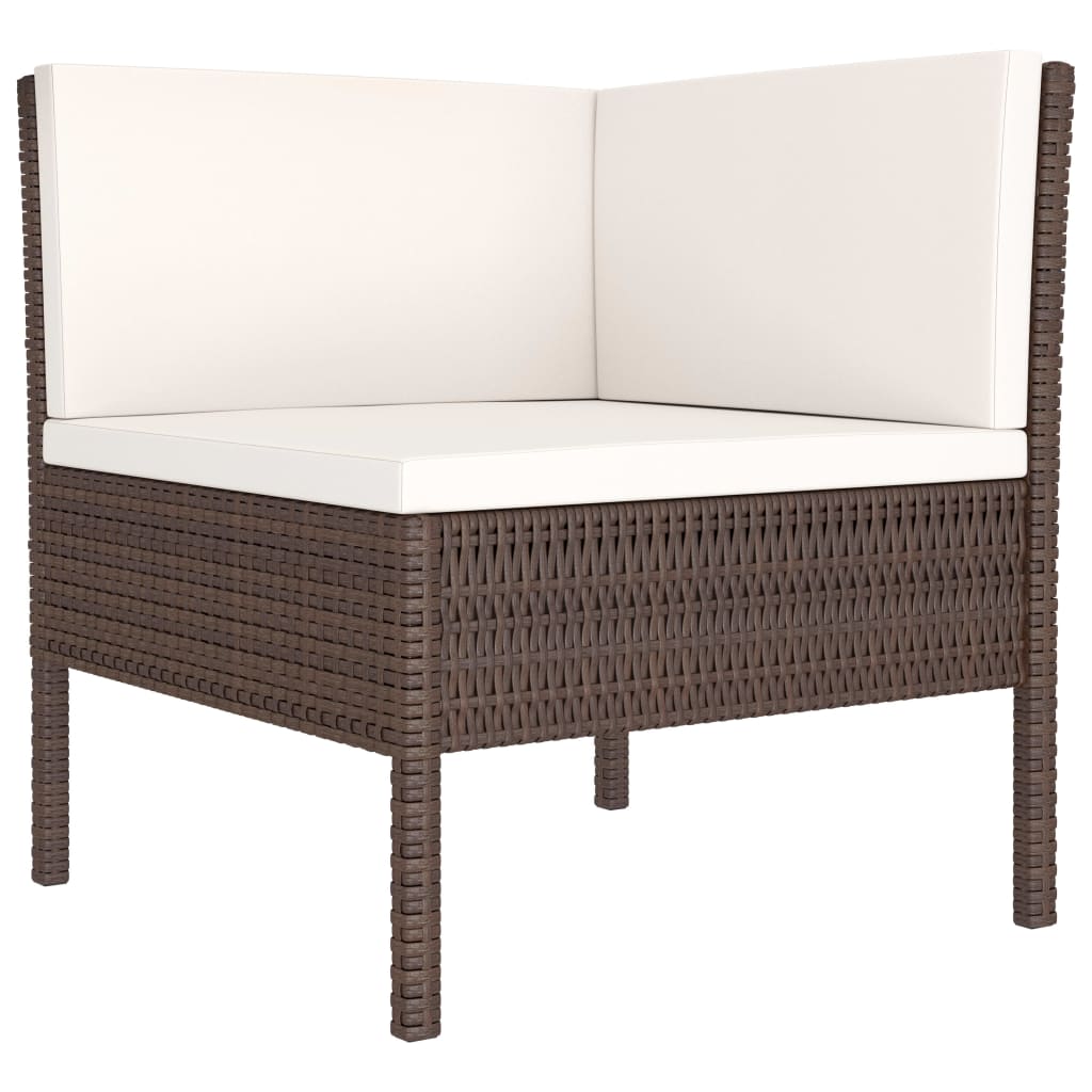 3-delige Loungeset met kussens poly rattan