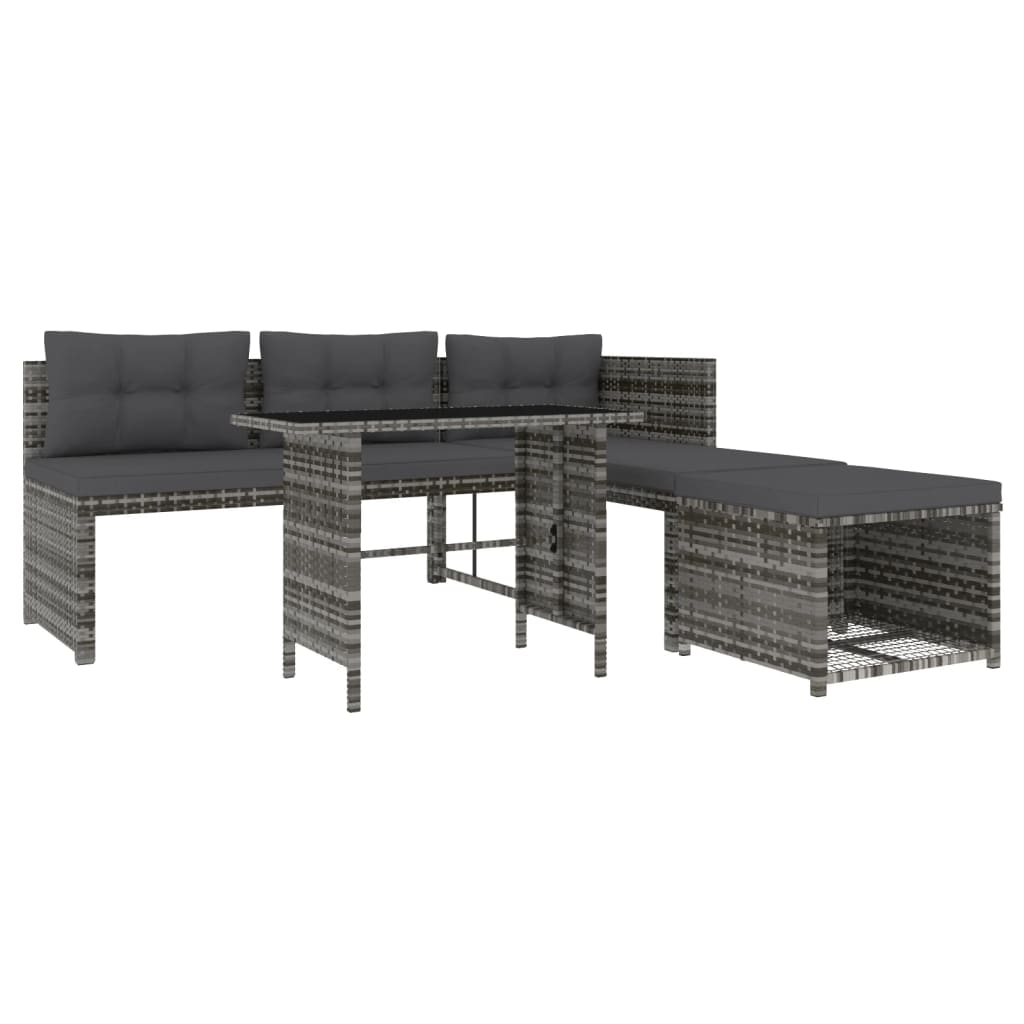 4-delige Loungeset poly rattan