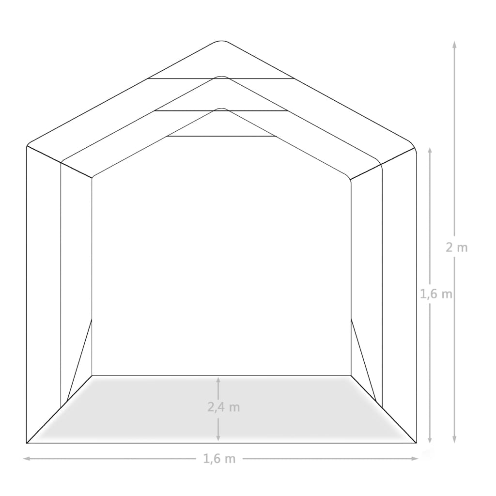 Garagetent 2,4x3,6 m PVC groen