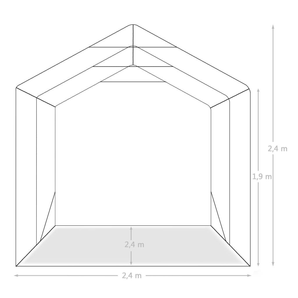 Garagetent 2,4x3,6 m PVC groen