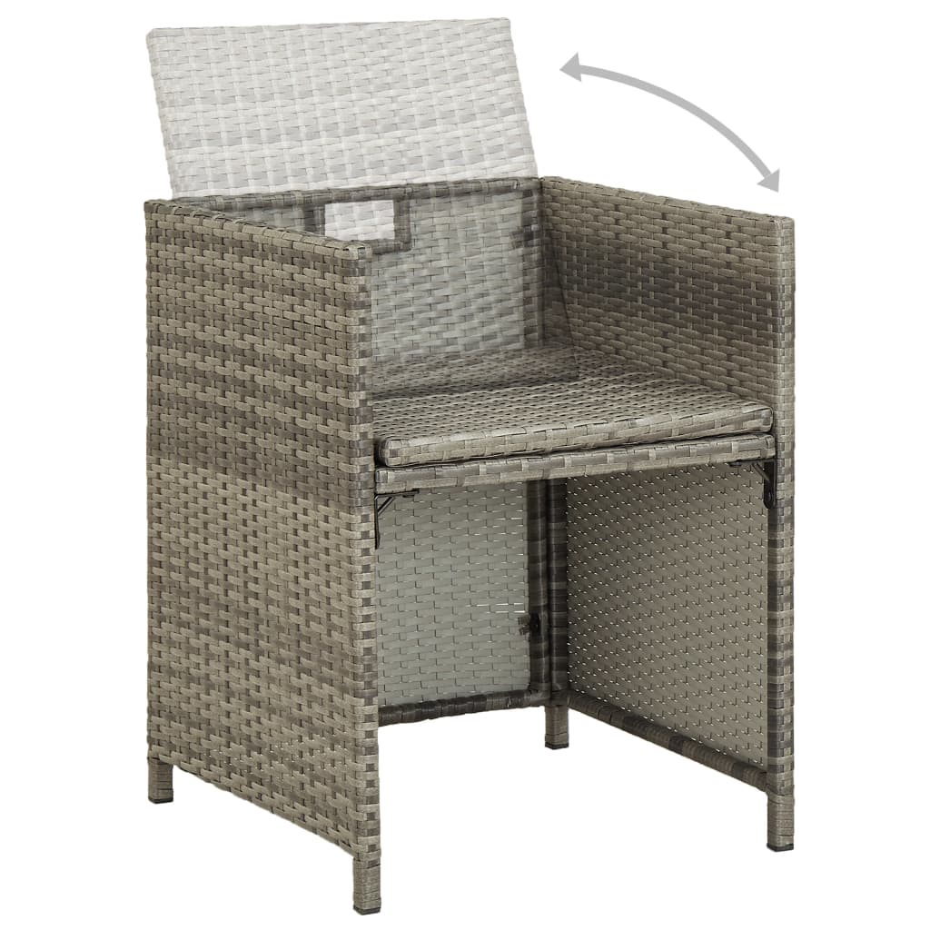 Tuinstoelen 2 st met kussens poly rattan