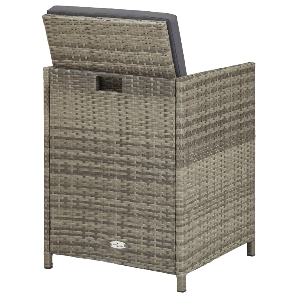 Tuinstoelen 2 st met kussens poly rattan