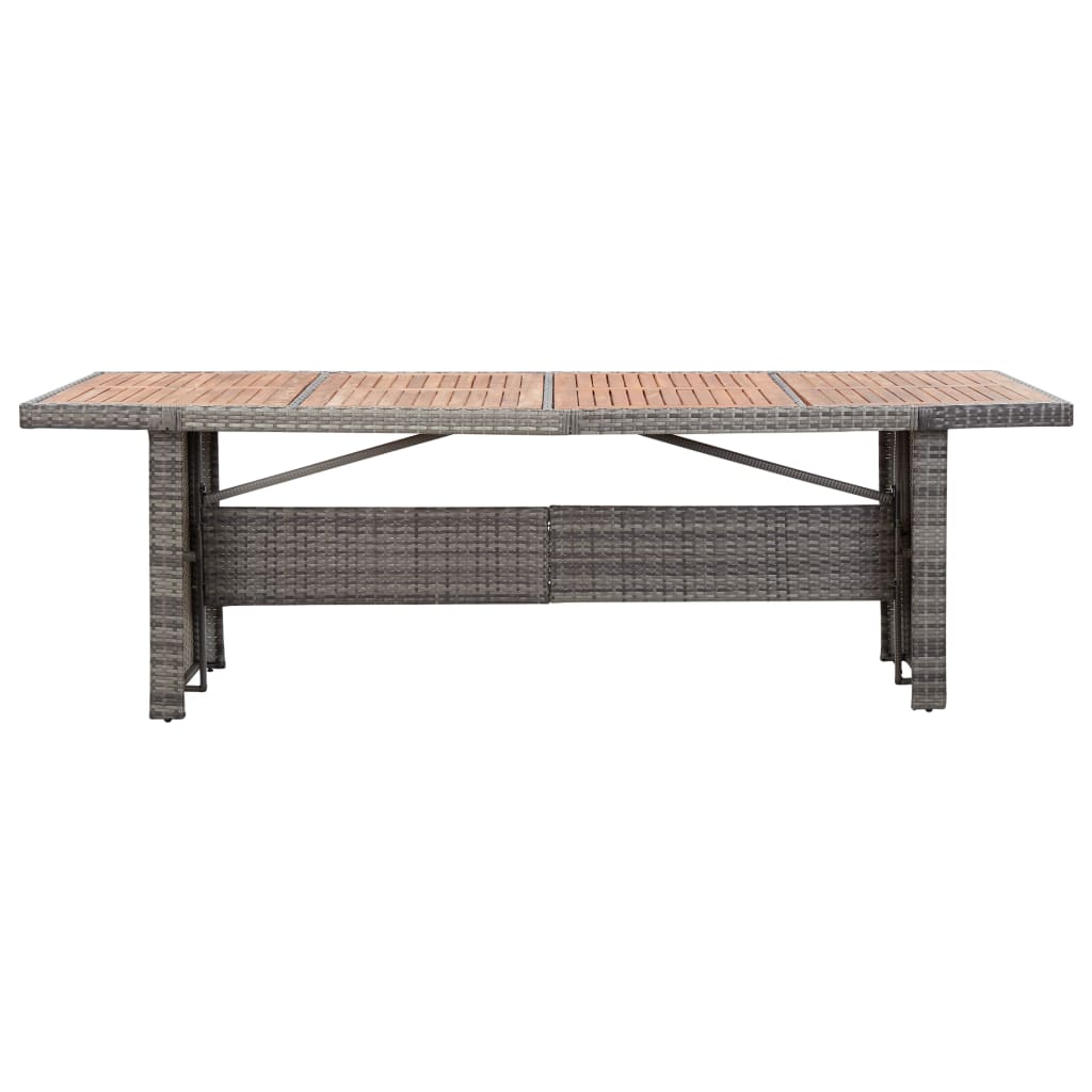 Tuintafel 240x90x74 cm poly rattan glas