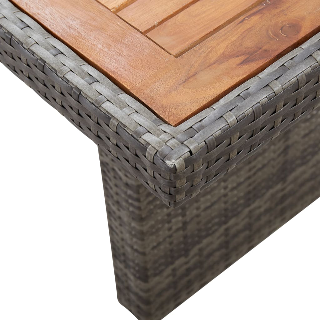 Tuintafel 240x90x74 cm poly rattan glas