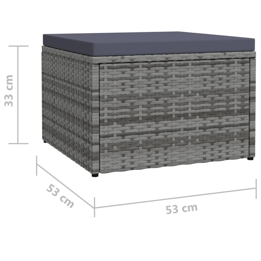 Voetenbank/poef 53x53x30 cm poly rattan