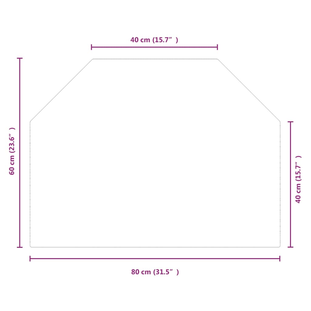 Glasplaat openhaard zeshoekig 100x50 cm