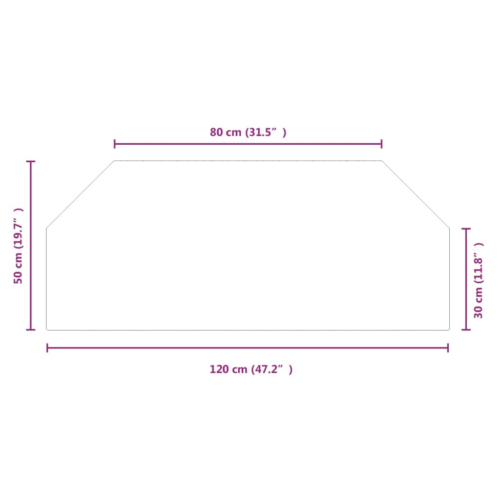 Glasplaat openhaard zeshoekig 100x50 cm