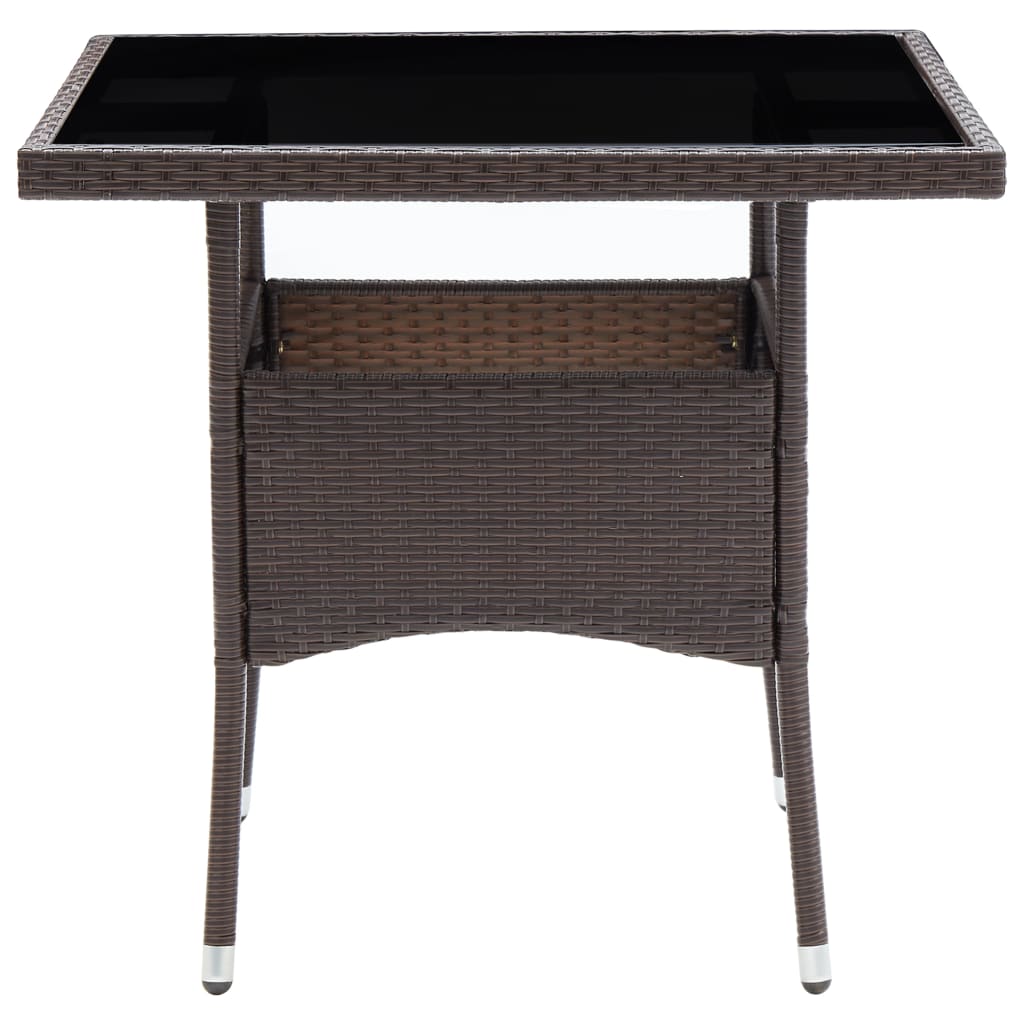 Tuintafel poly rattan en glas