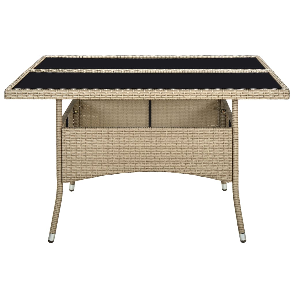 Tuintafel poly rattan massief acaciahout