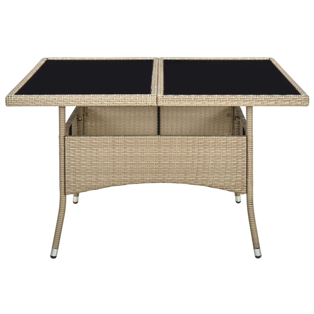 Tuintafel poly rattan massief acaciahout