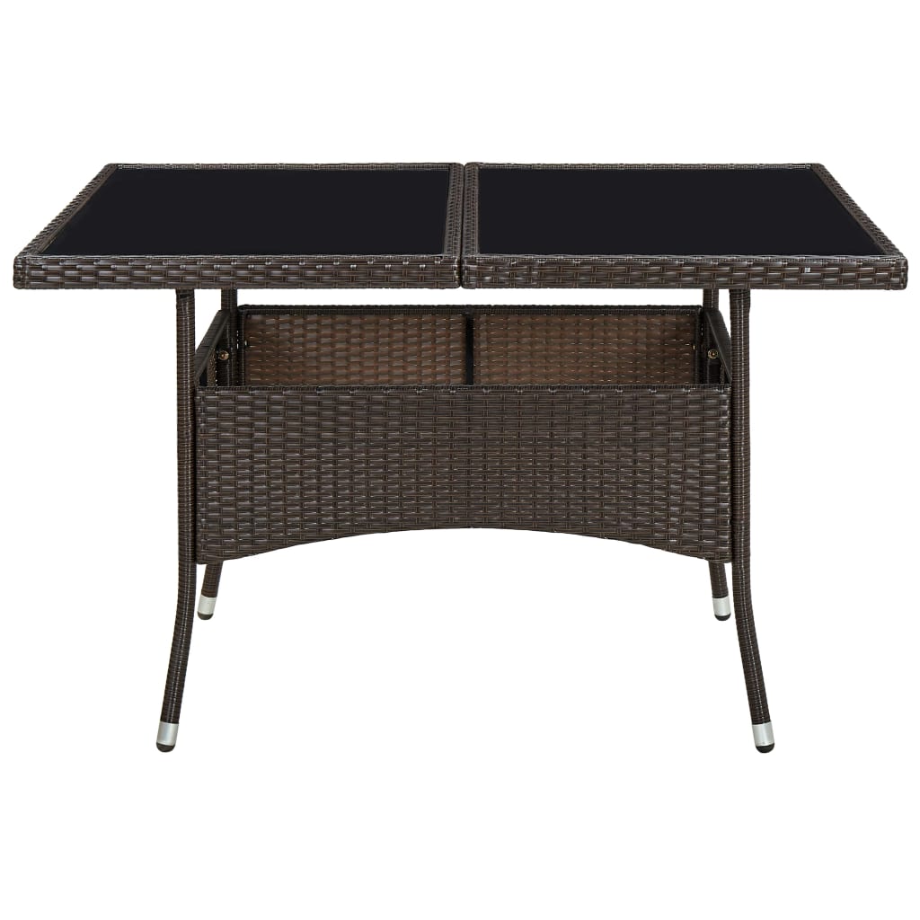 Tuintafel poly rattan massief acaciahout