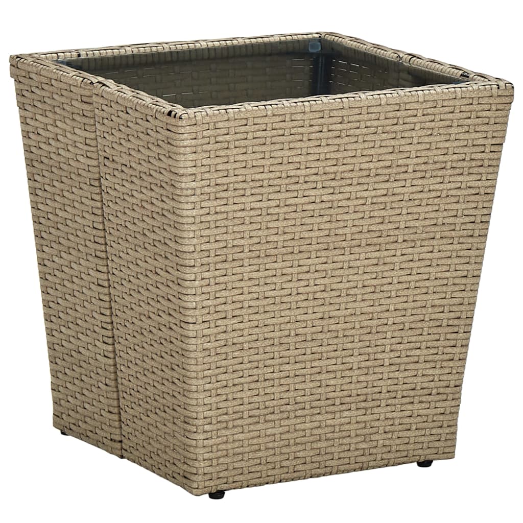 Theetafel 41,5x41,5x43 cm poly rattan massief acaciahout