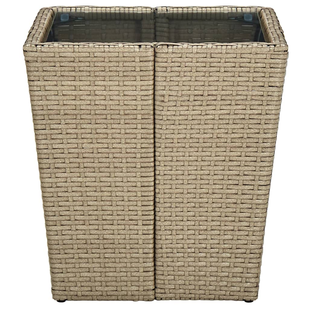 Theetafel 41,5x41,5x43 cm poly rattan massief acaciahout