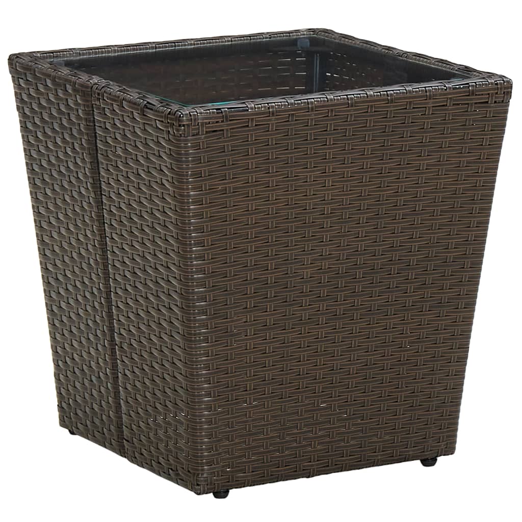 Theetafel 41,5x41,5x43 cm poly rattan massief acaciahout