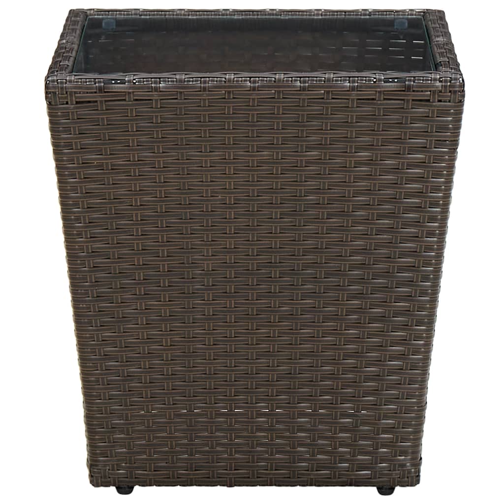 Theetafel 41,5x41,5x43 cm poly rattan massief acaciahout