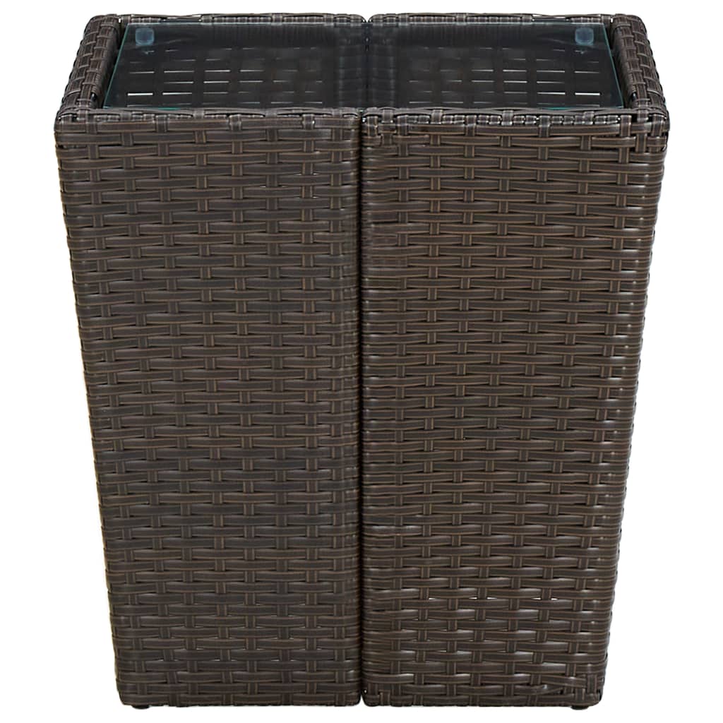 Theetafel 41,5x41,5x43 cm poly rattan massief acaciahout