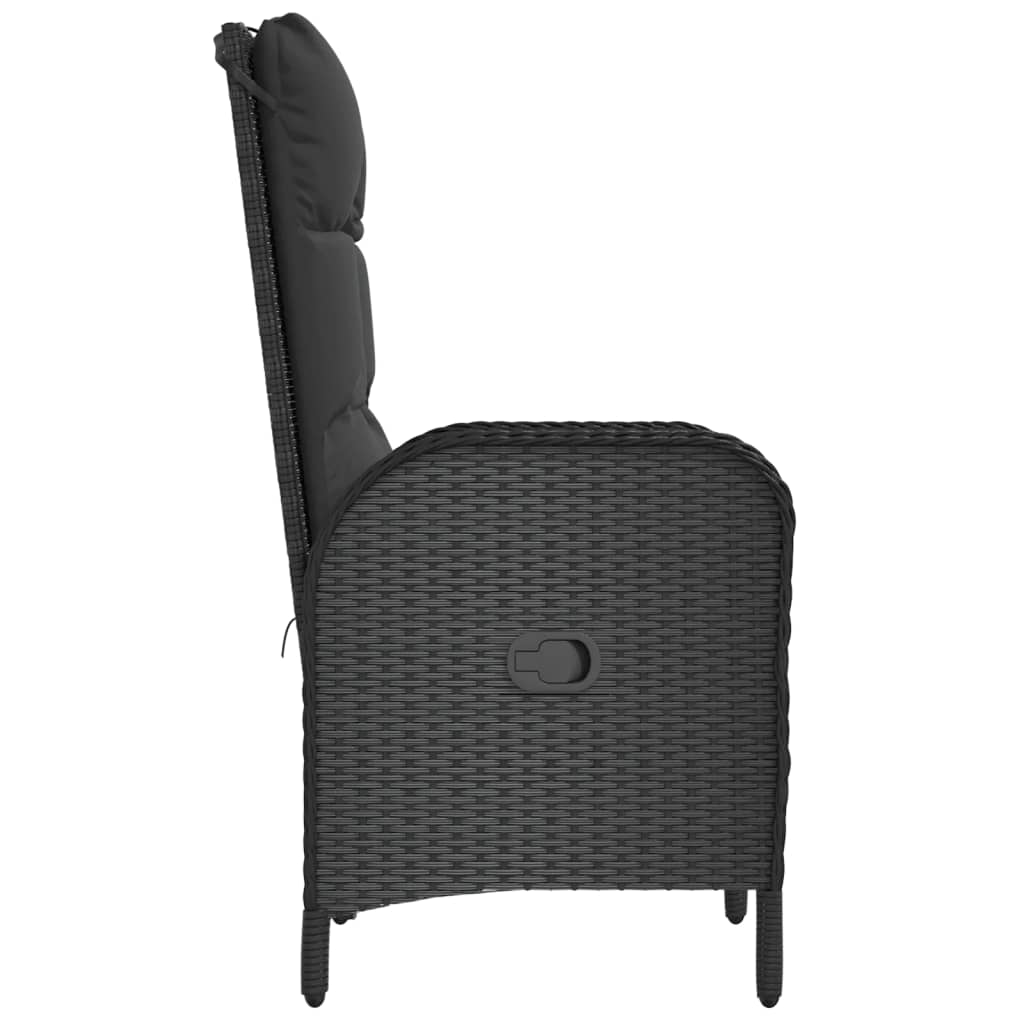 Tuinstoelen 2 st poly rattan zwart