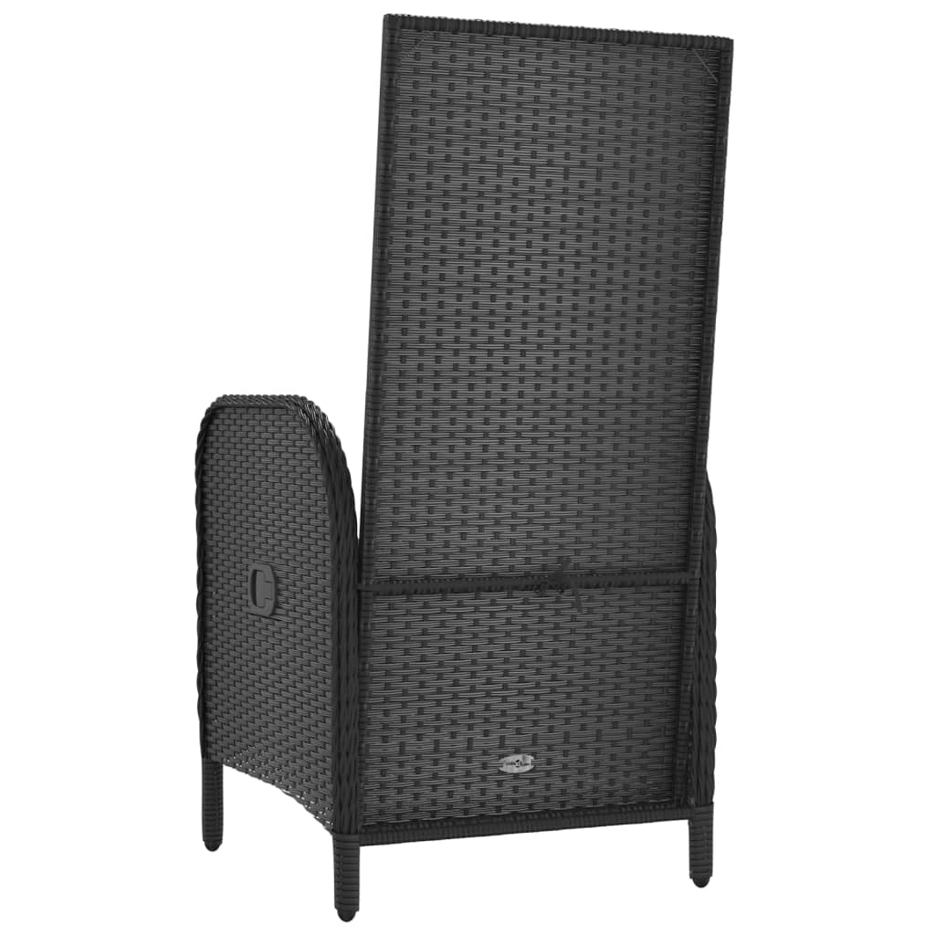 Tuinstoelen 2 st poly rattan zwart