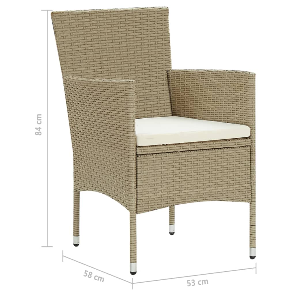 Tuinstoelen 4 st poly rattan