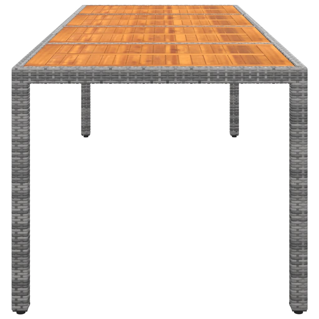 Tuintafel 250x100x75 cm acaciahout en poly rattan