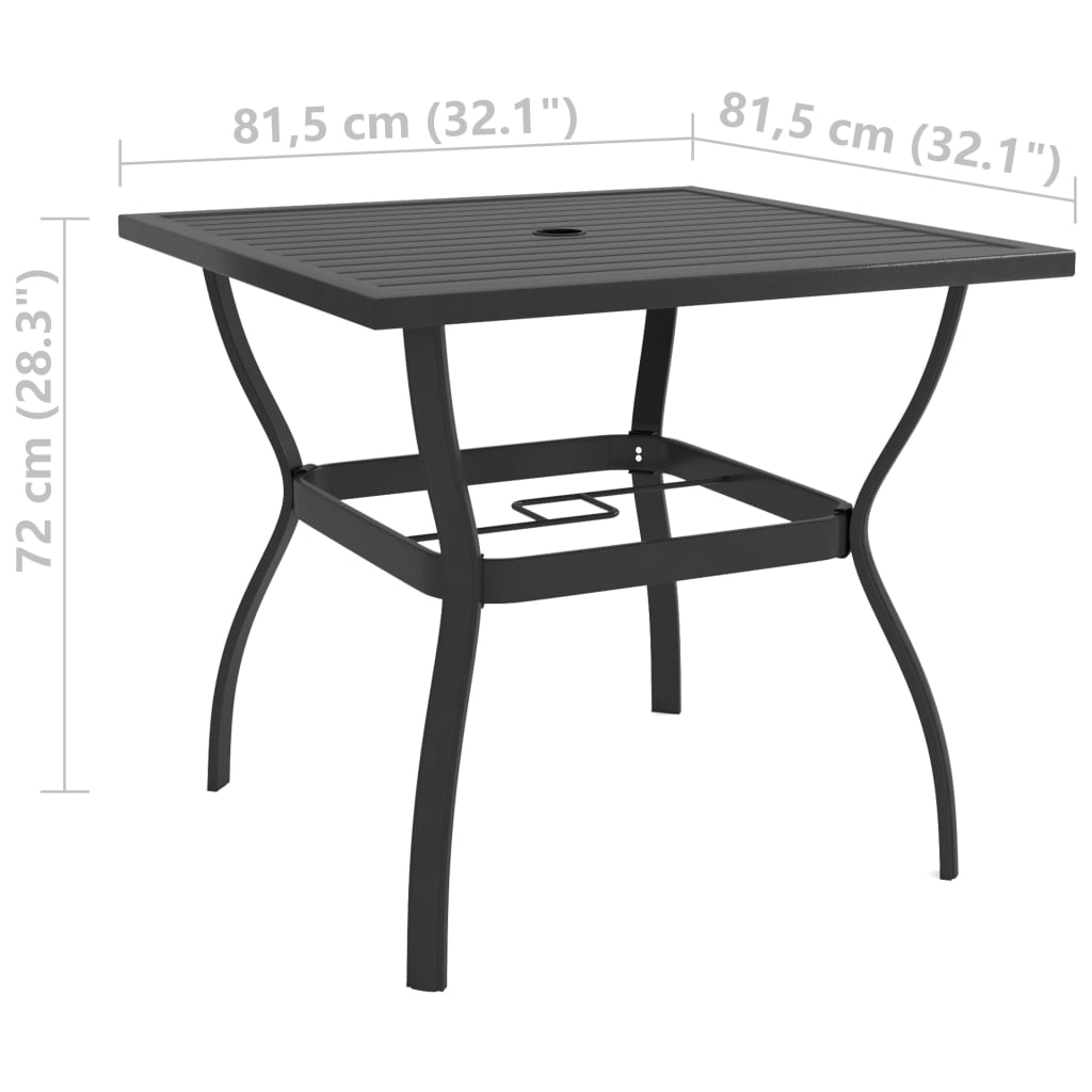 Tuintafel 140x80x72 cm staal