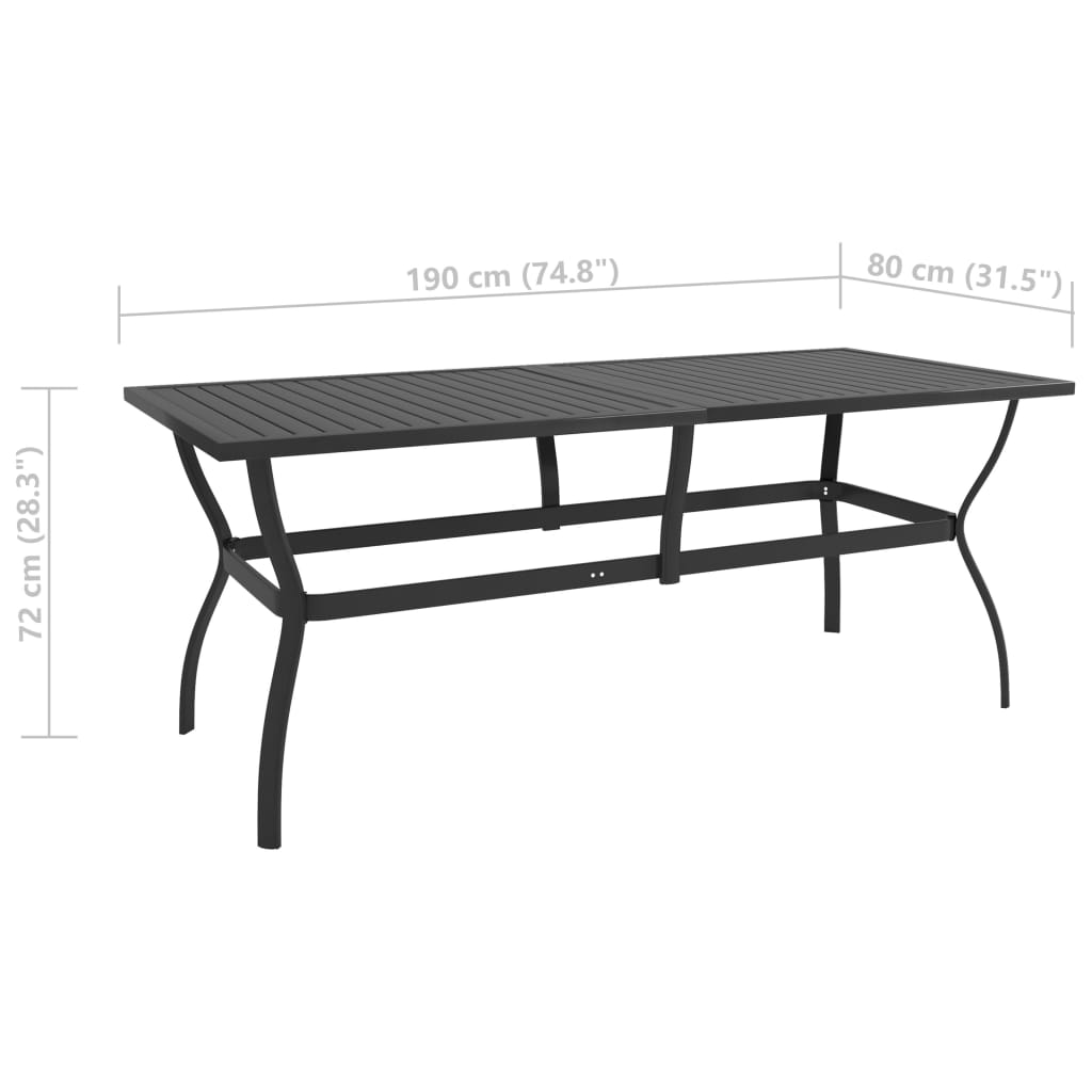 Tuintafel 140x80x72 cm staal