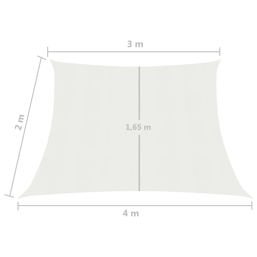 Zonnezeil 160 g/m² 4/5x4 m HDPE crèmekleurig