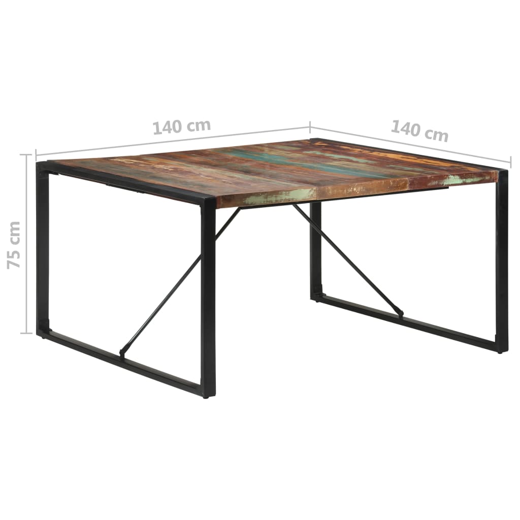 Eettafel 140x140x75 cm massief hout met sheesham afwerking