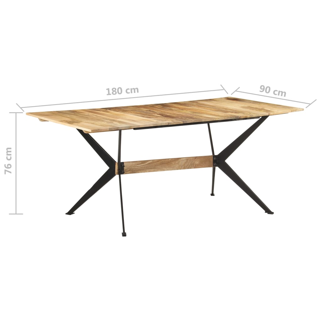 Eettafel 180x90x76 cm massief mangohout