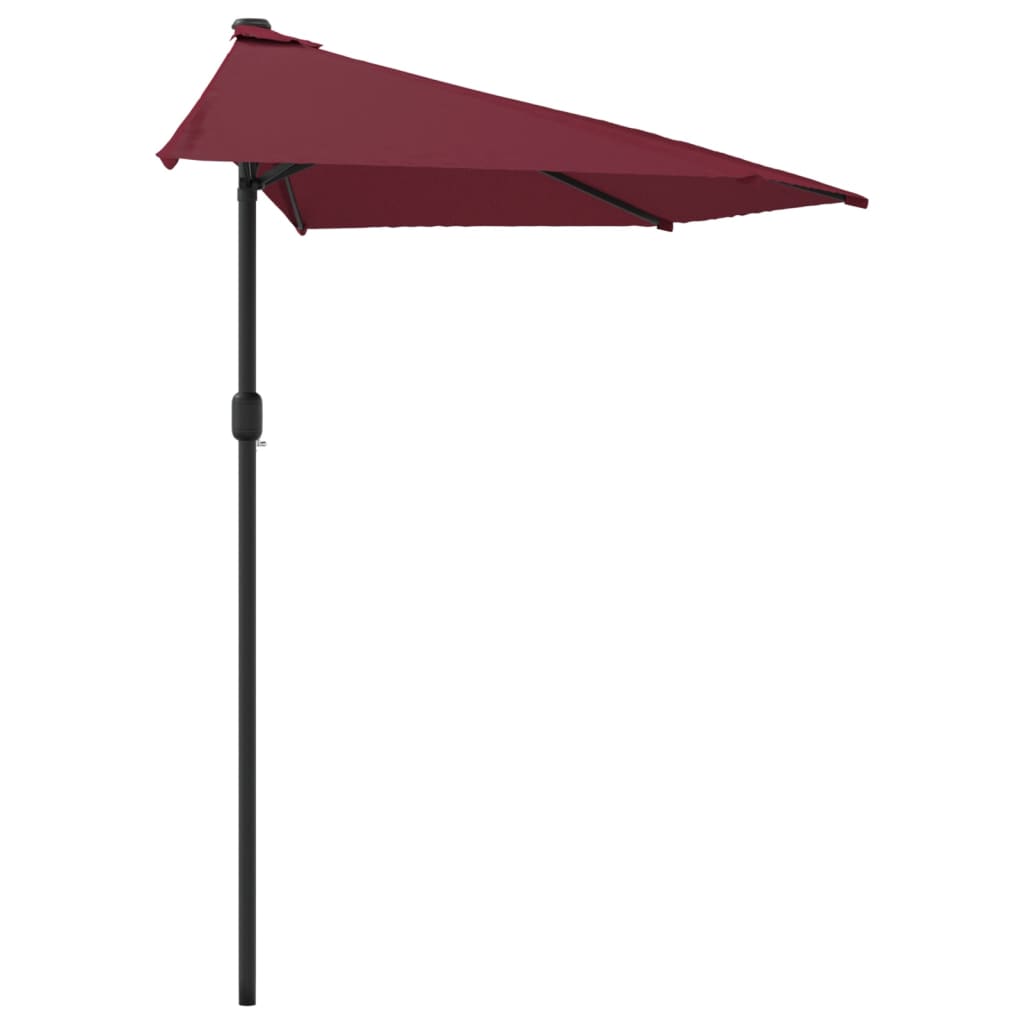 Balkonparasol half met aluminium paal 270x144x222 cm terracotta