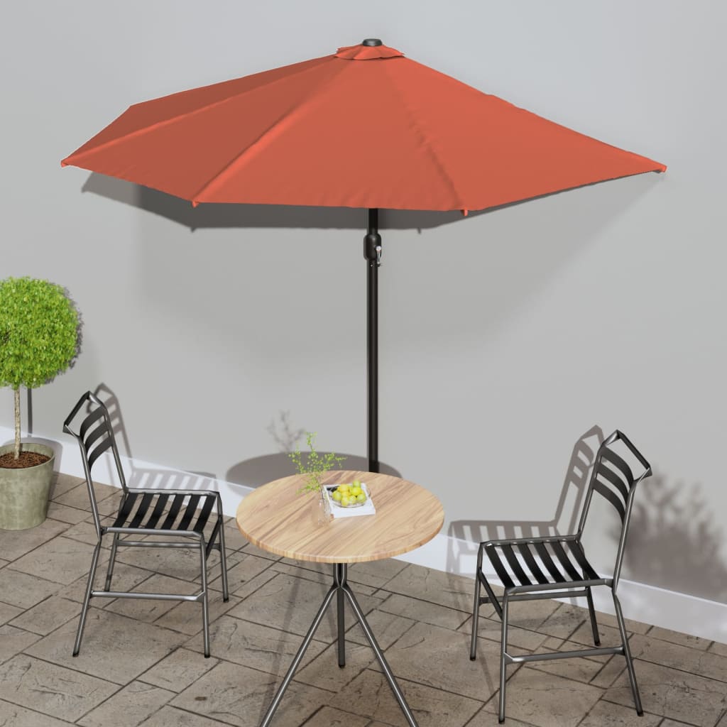 Balkonparasol half met aluminium paal 270x144 cm