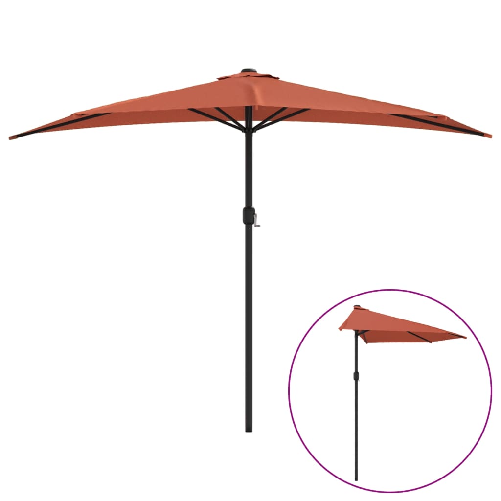 Balkonparasol half met aluminium paal 270x144 cm