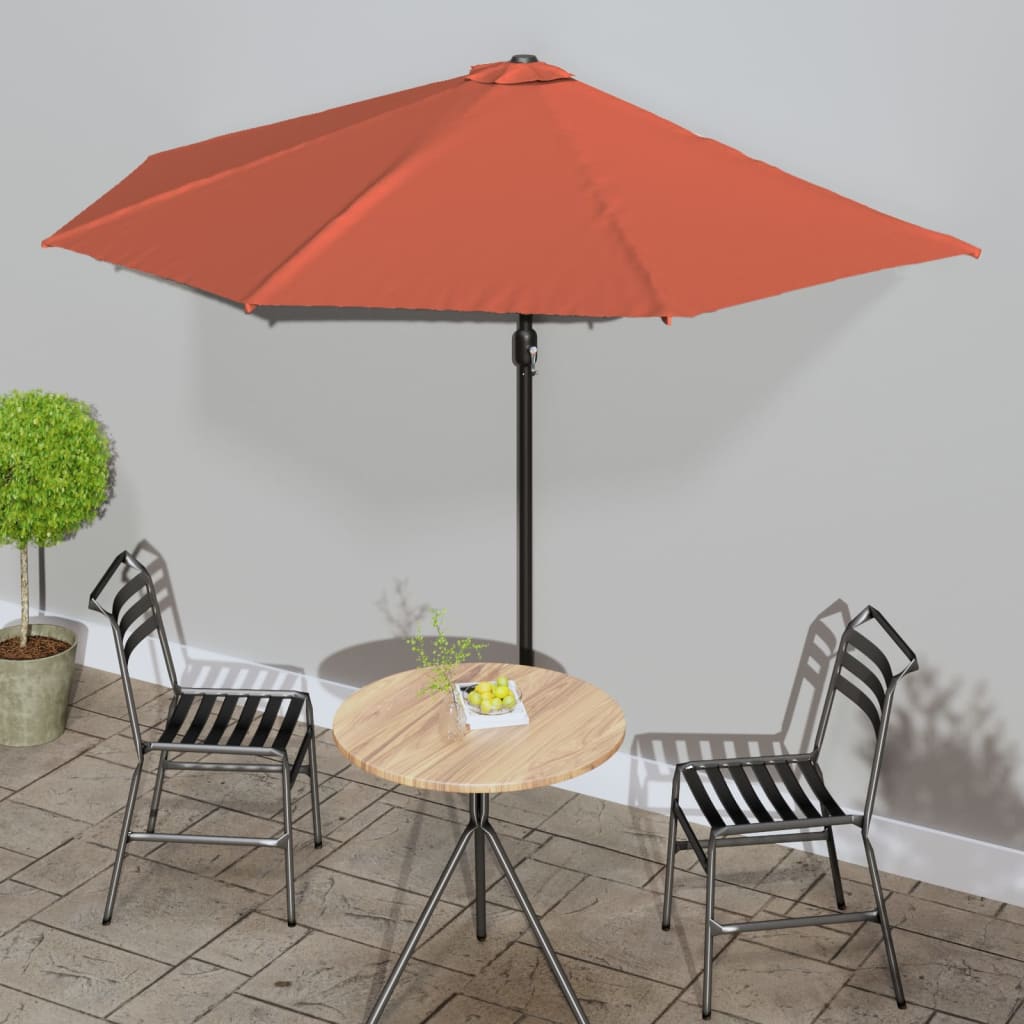 Balkonparasol half met aluminium paal 270x144 cm