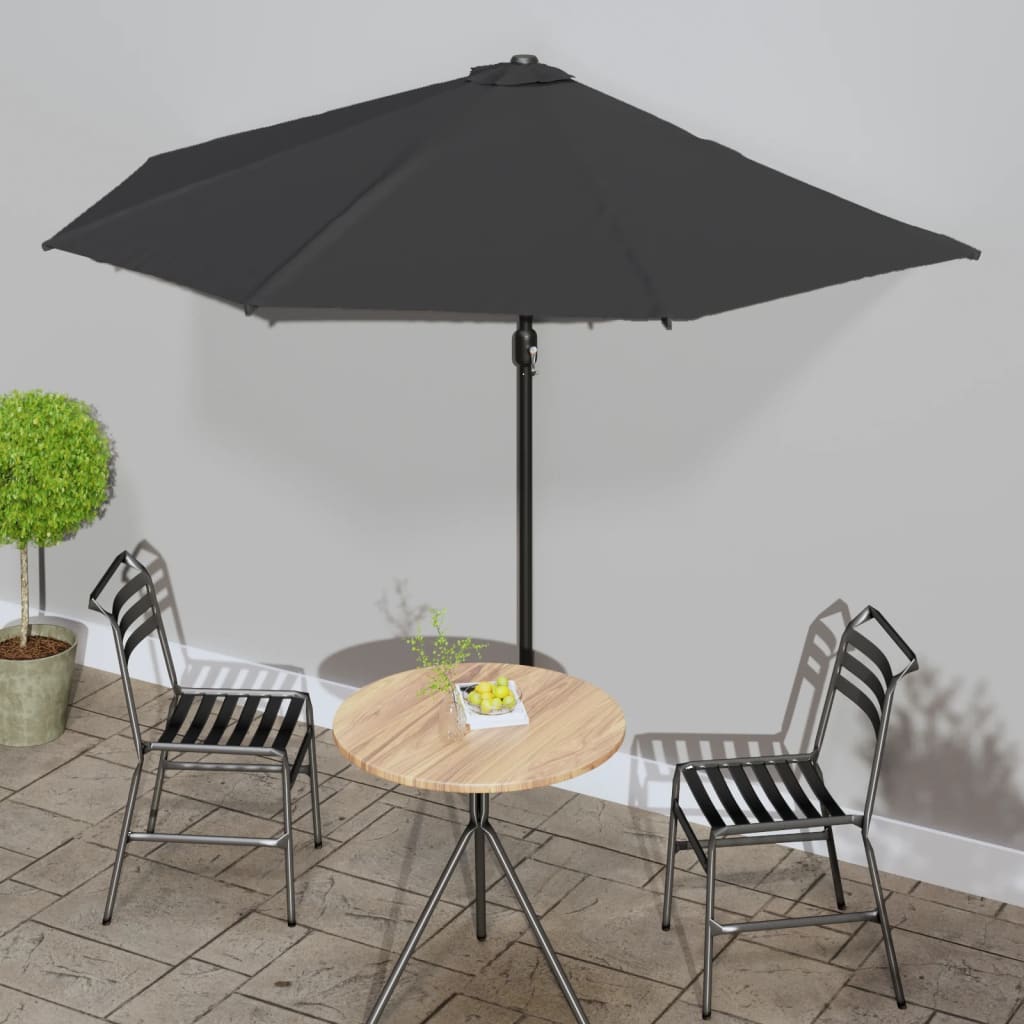 Balkonparasol half met aluminium paal 270x144 cm